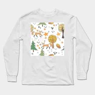 Fox Pattern Long Sleeve T-Shirt